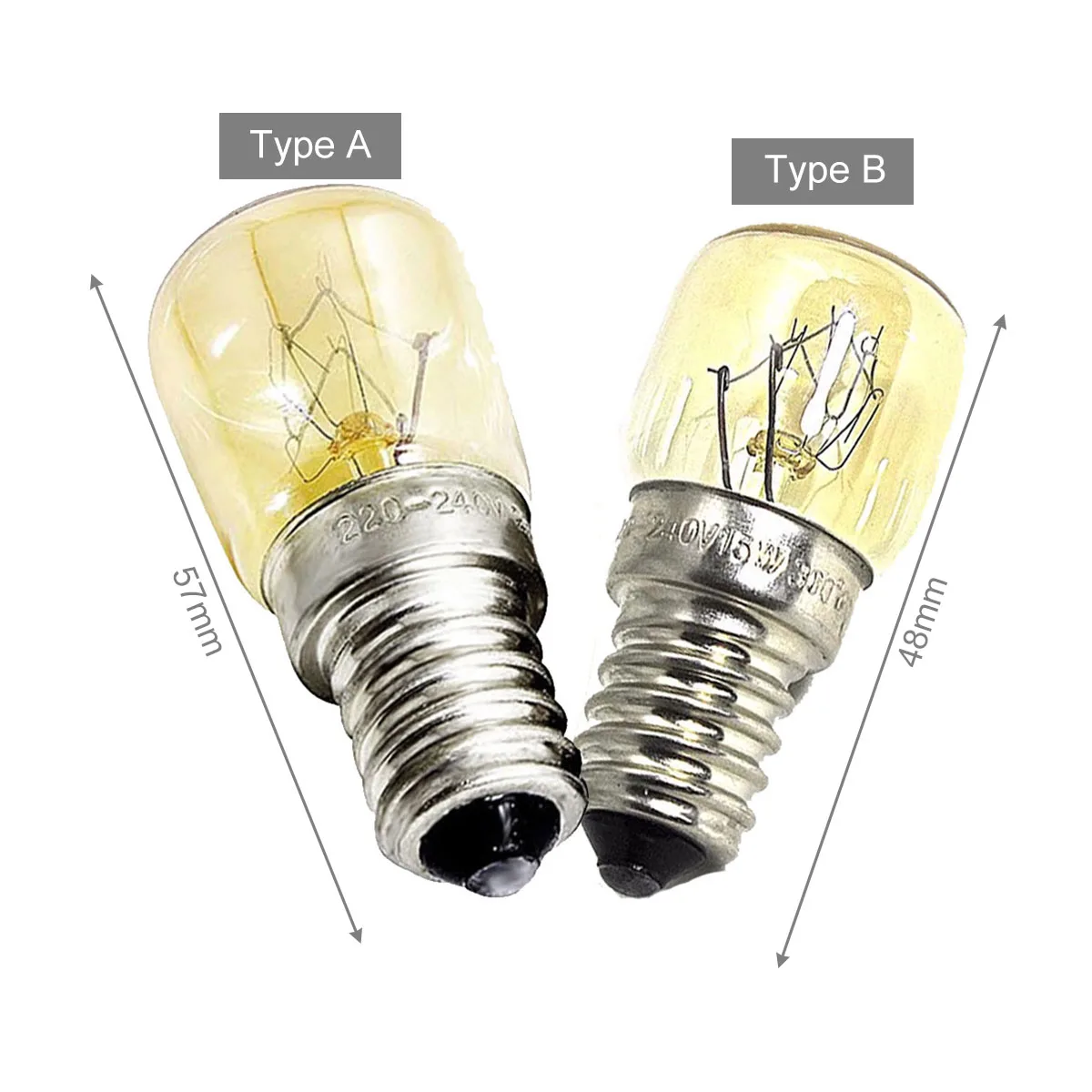 25W 220-240V Oven Bulb High Temperature Bulb E14 300 Degree Oven Toaster Steam Light Bulb Cooker Hold Lamp