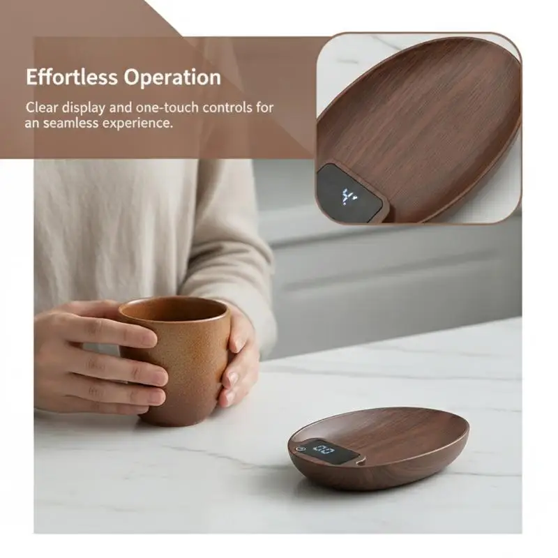 @*Wood Grain Digital Coffee Scale Touch Control High Precision 0.1g LCD Display Weighing Tool for Home Barista Coffee Lovers