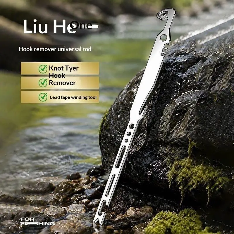 4Pcs 6-in-1 Stainless Steel Fish Hook Remover Quick Detachable Device Portable Fish Hook Tool Fishing Accessories