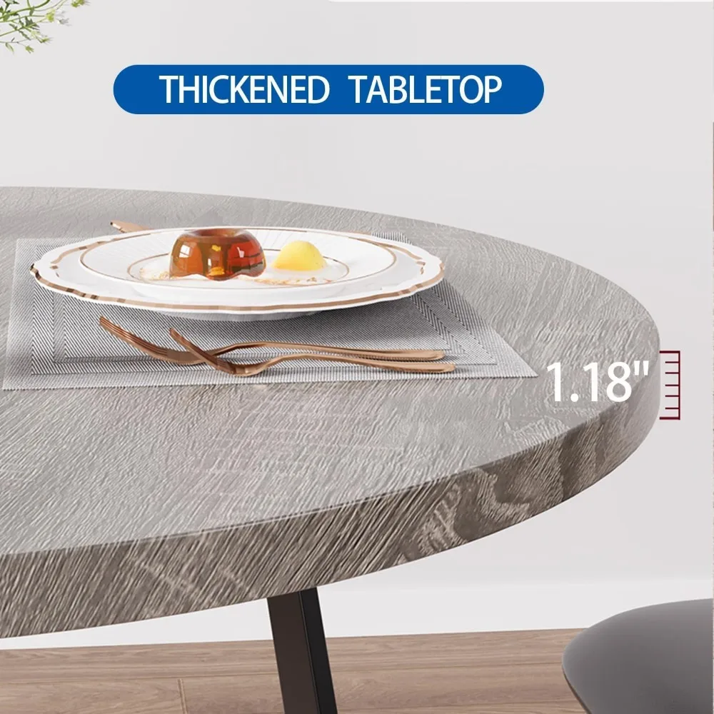 طقم طعام دائري مدمج لشخصين مع كراسي منجدة مثالية للشقق وإطارات الإفطار