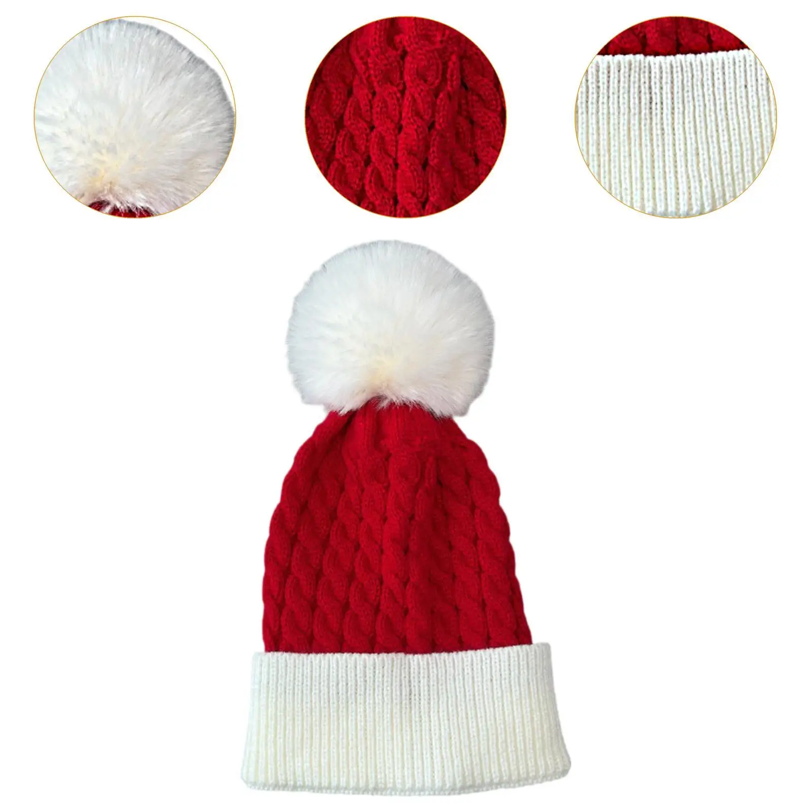 Chapeau de Noël d'hiver avec pompon pour la fête à thème, la randonnée et le ski