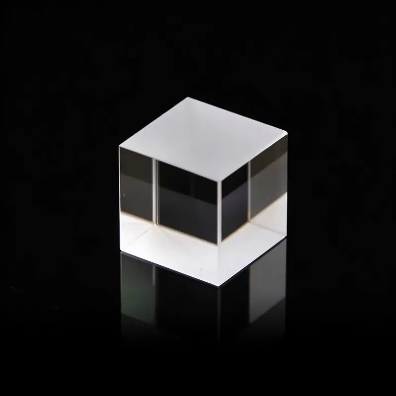 K9 Optical Glass Cube Beamsplitter Prism 25.4mm Semi‑Reflective Semi‑Transmissive Splitting Prism for Lab Optical Experiment