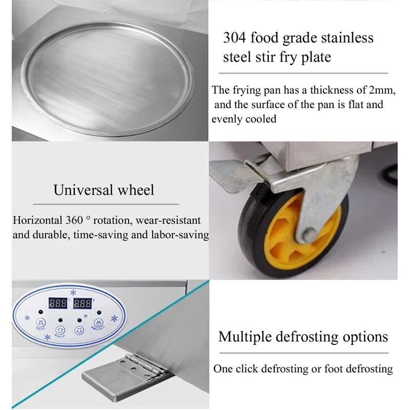 

Машина для жарки мороженого с одной кастрюлей Коммерческая машина для жарки йогурта Машина для жарки рулетов мороженого Горшок Машина для жарки молока