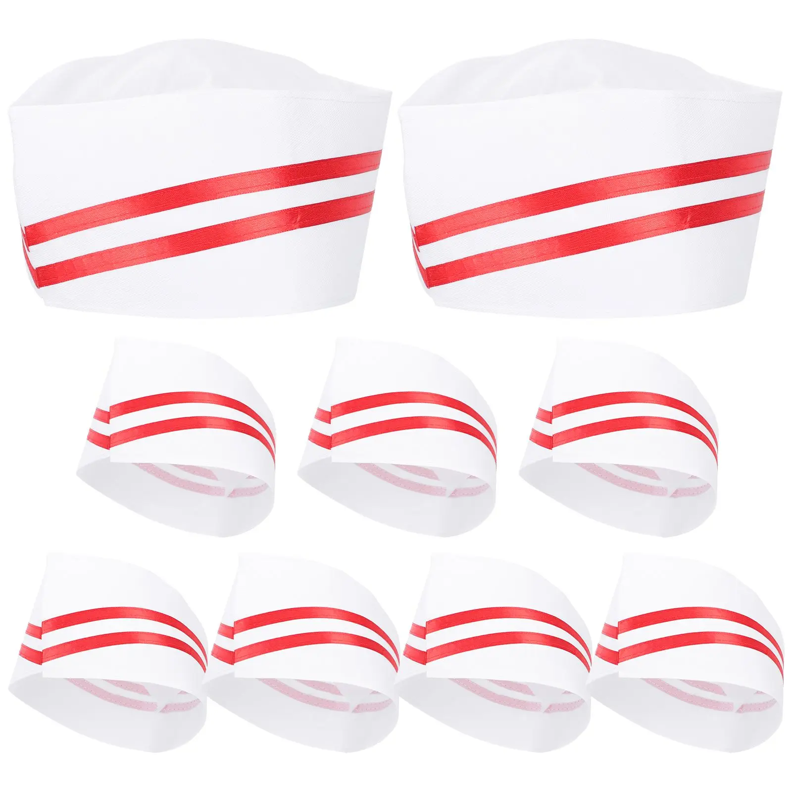 9Pcs 요리사 모자 주방 작업 모자 면화 요리 모자 머리 보호 레스토랑 유니폼 모자 여성용 남성용 바베큐 음식