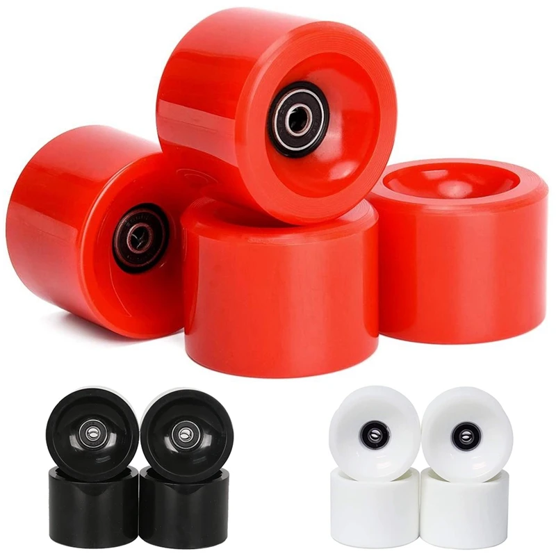 Roues de Longboard solides avec roulement noir ABEC 9, moyeu décalé, roues d'équitation, jeu de 4, 70mm, 78A