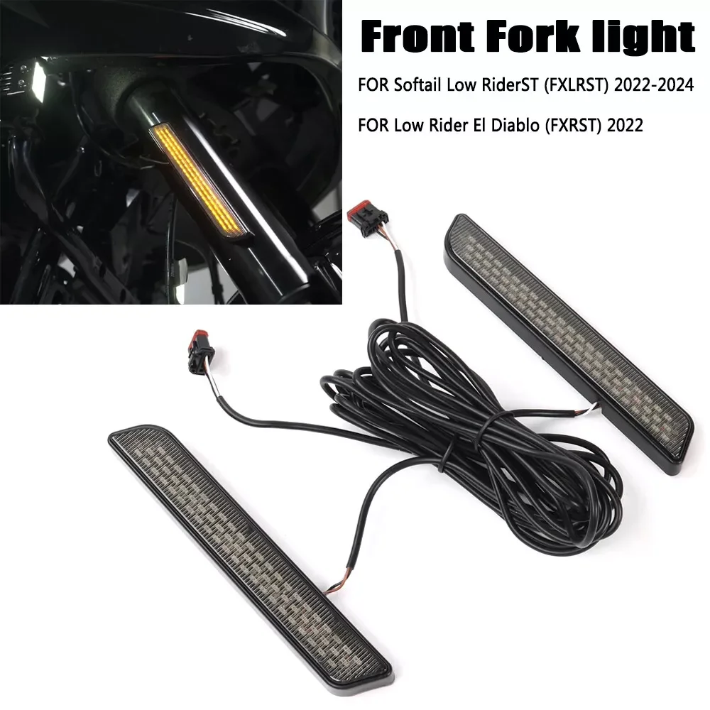 For Softail Low Rider ST FXLRST 2022-2024 Motorcycle Accessories LED Front Fork Light Turn Signal Lamp