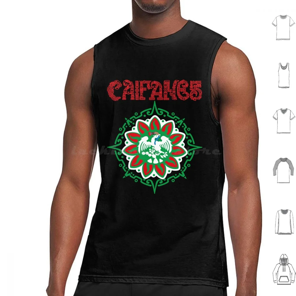 Aguila Prehispanica Camisetas sin mangas Algodón estampado Cultura México Chingon Chingona Caifanes Mayas Maya Aztecs