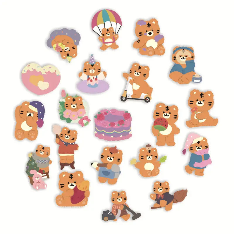 40pcs/Pack Cartoon Tiger Stickers Laptop Bicycle Guitar Skateboard Sticker Kid DIY Graffiti Waterproof stickers Toy