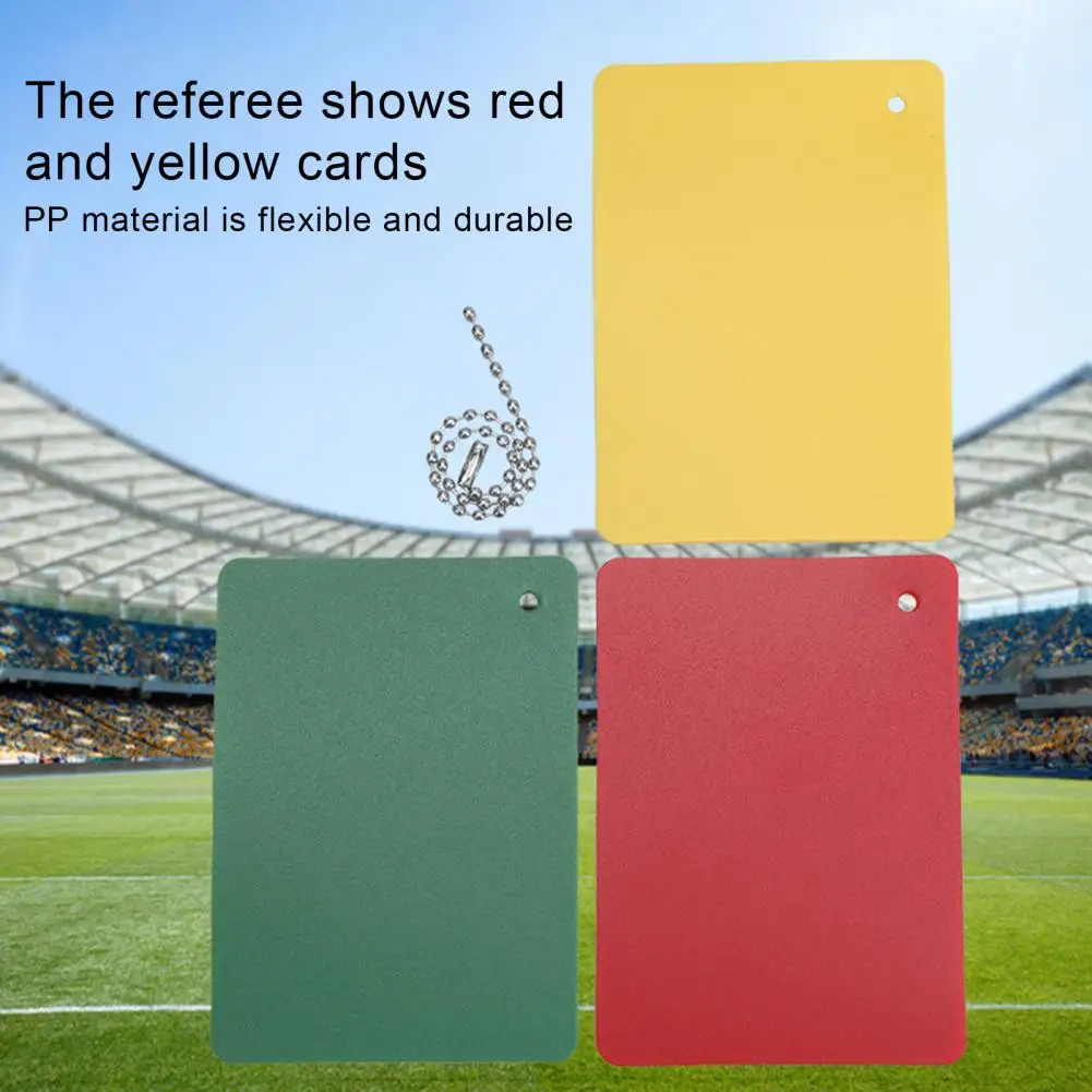 3 Pcs Soccer Referee Penalty Cards Set Green Red Yellow Cards Football Warning Ejection Delay Cards Referee Accessories