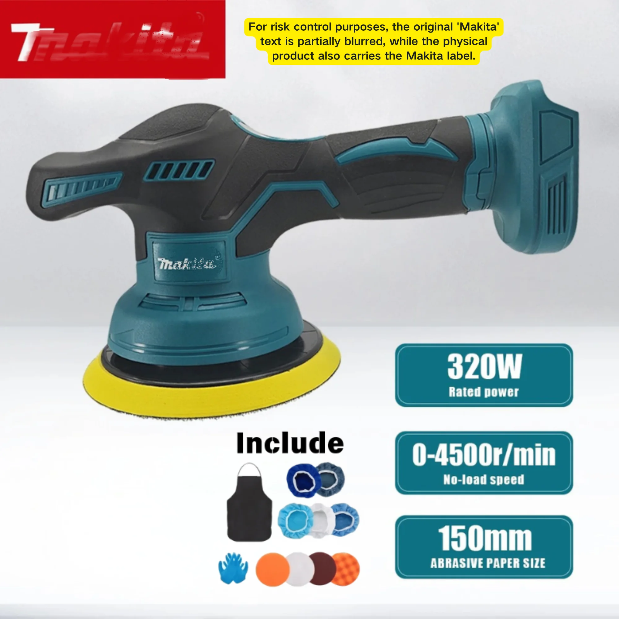 makita-150mm-cordless-rechargeable-buffer-polisher-portable-polishing-machine-6gears-metal-waxing-for-makita-18v-battery
