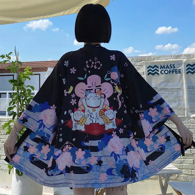 

Новый улучшенный кардиган Hanfu Haori в японском стиле в стиле ретро, летнее кимоно юката, рубашка с защитой от солнца