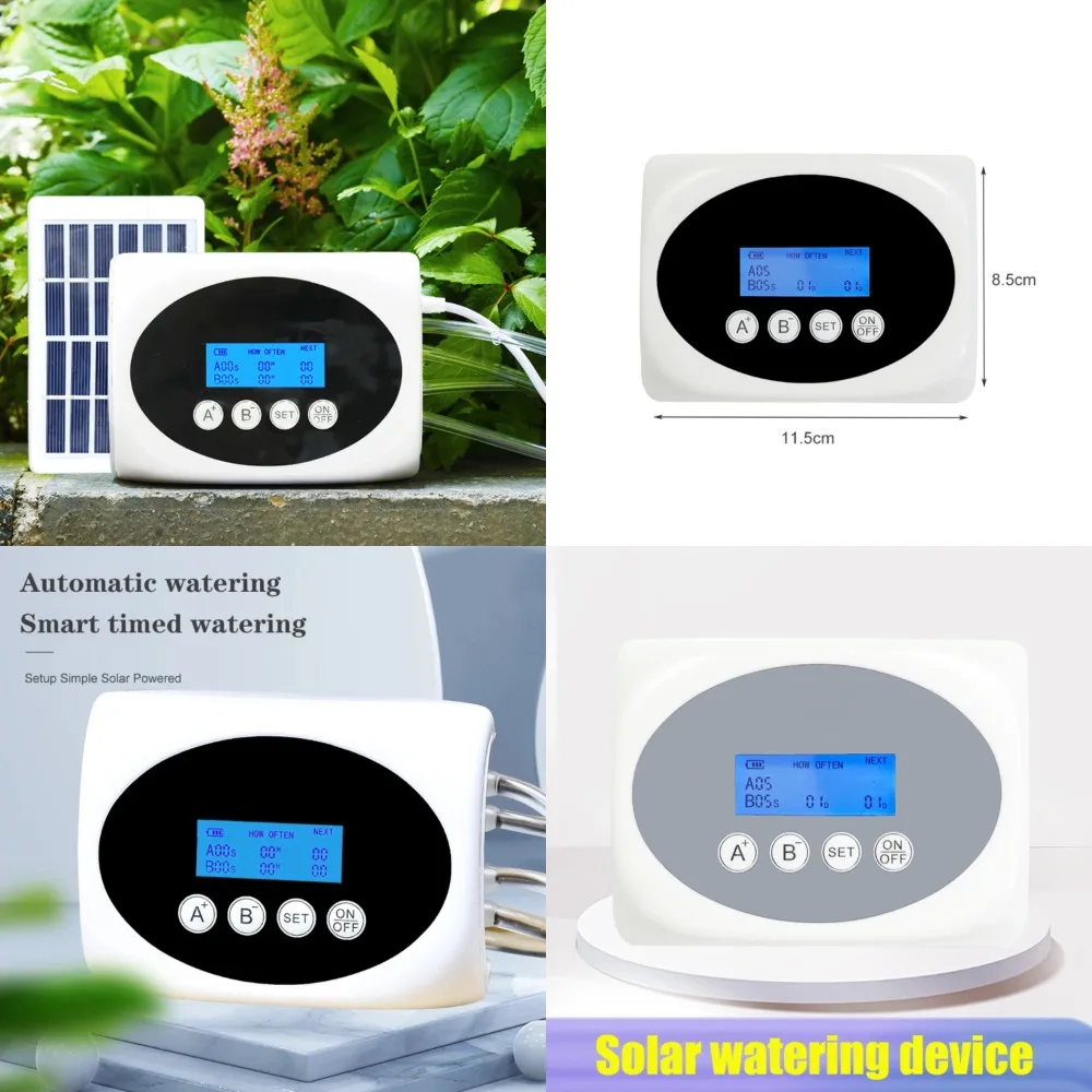 

Eco-Friendly and Smart Double Solar Water Timer for Automated Watering - Perfect for Drip Irrigation System and Potted Plants; A