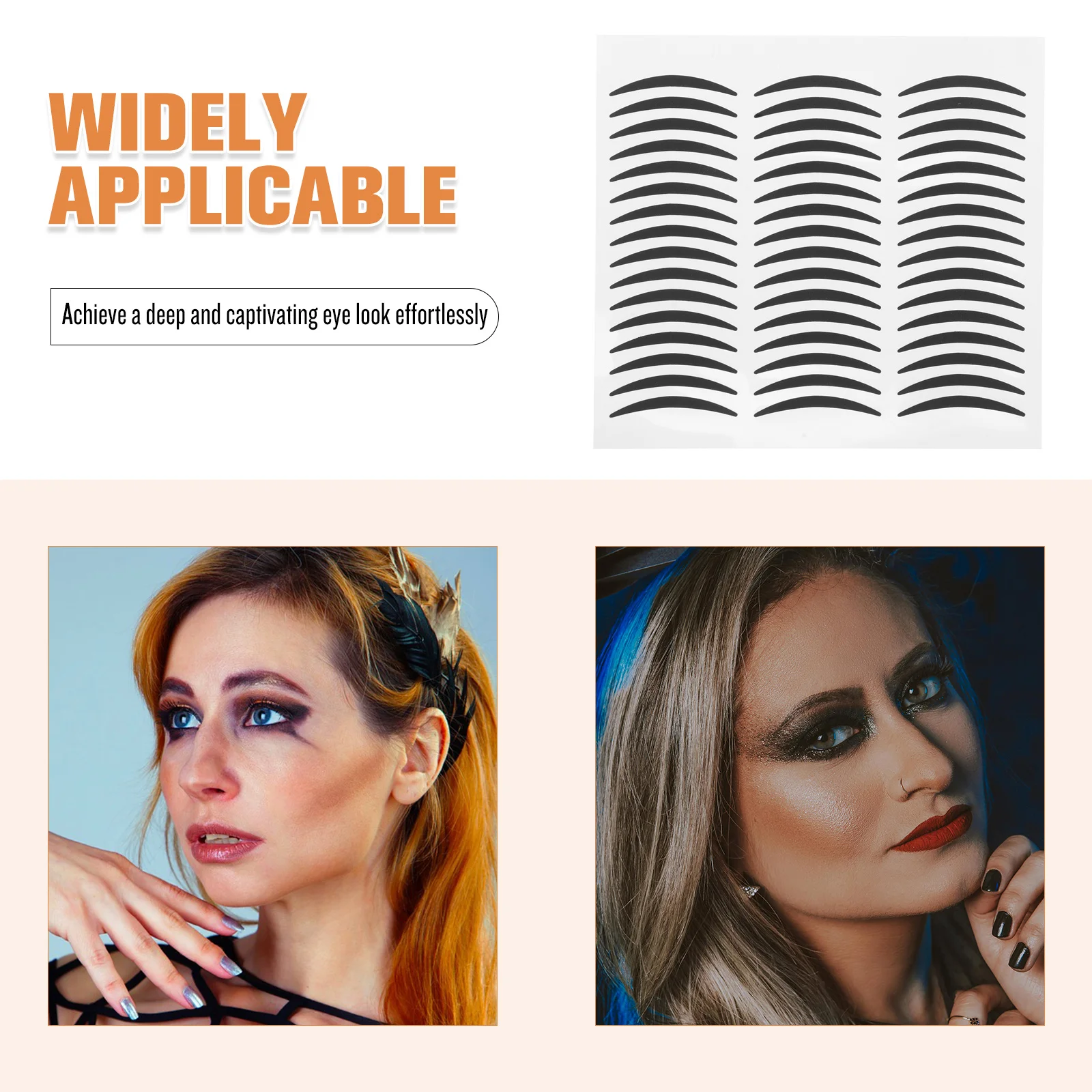더블 눈꺼풀 스티커 여성용 블랙 자체 접착 메이크업 테이프 스모키 아이 룩 오래 지속되는 착용 빅 아이즈 효과 매일