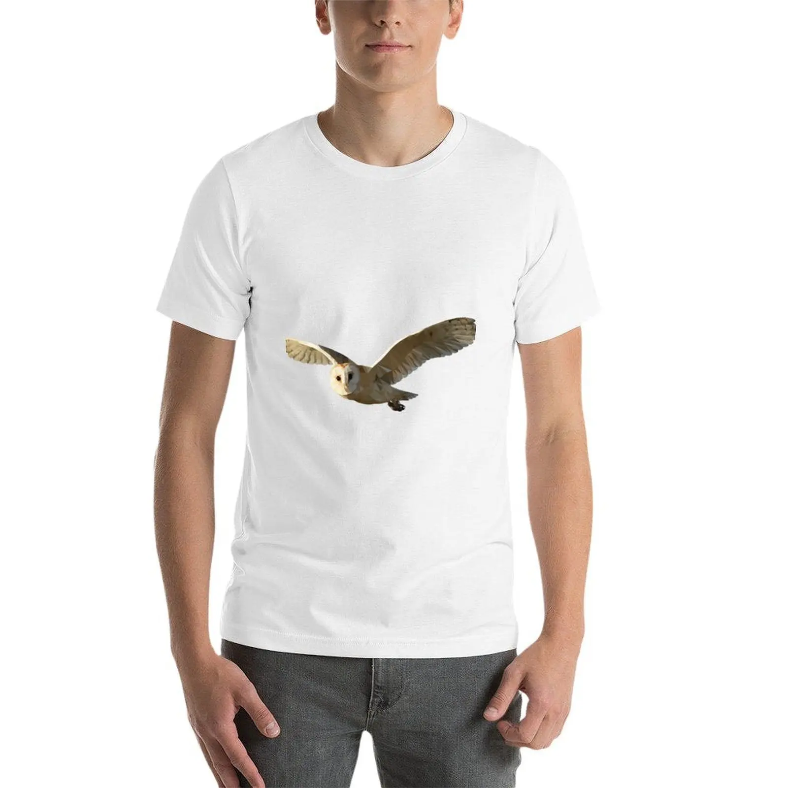 تي شيرت Barn Owl تي شيرت مطبوع تي شيرت قطني للرجال 100% تي شيرت