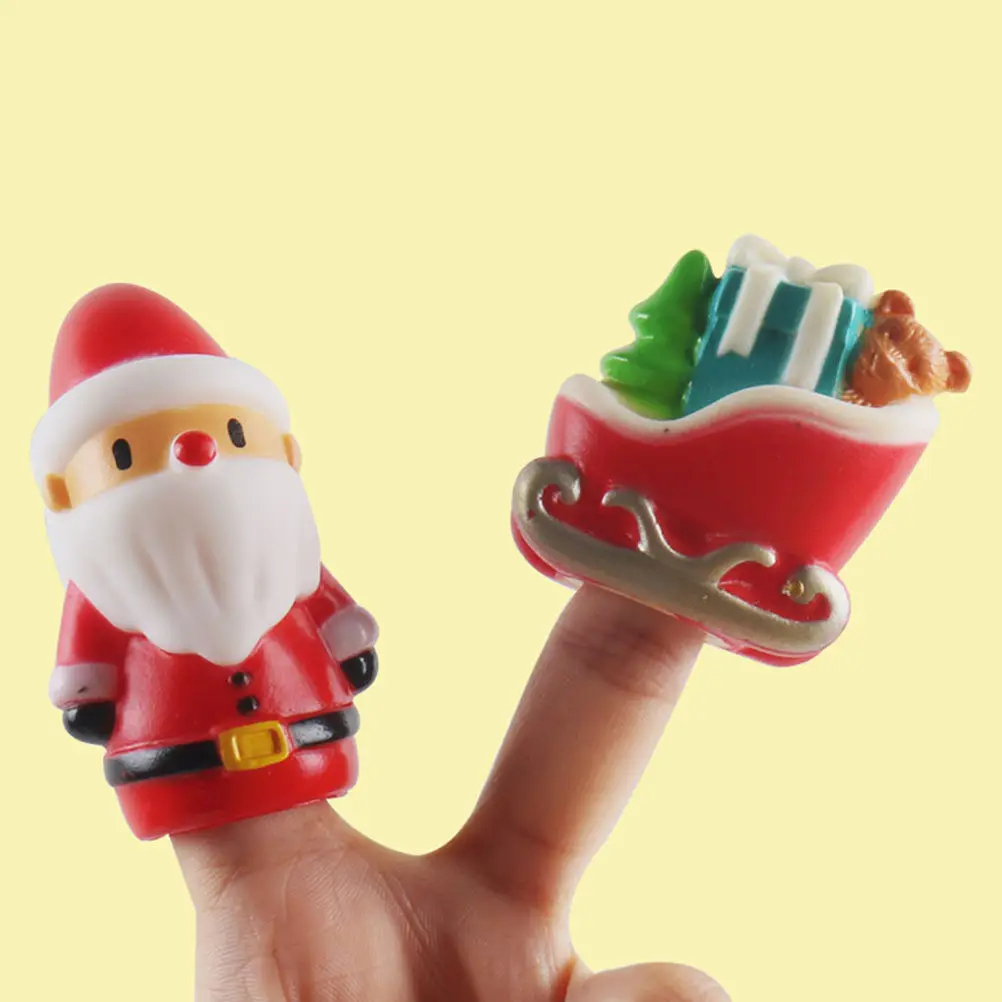 

5Pcs Christmas Finger Puppets Set Santa Claus Snowman Elk Tree Characters Kids Storytelling Preschool Play