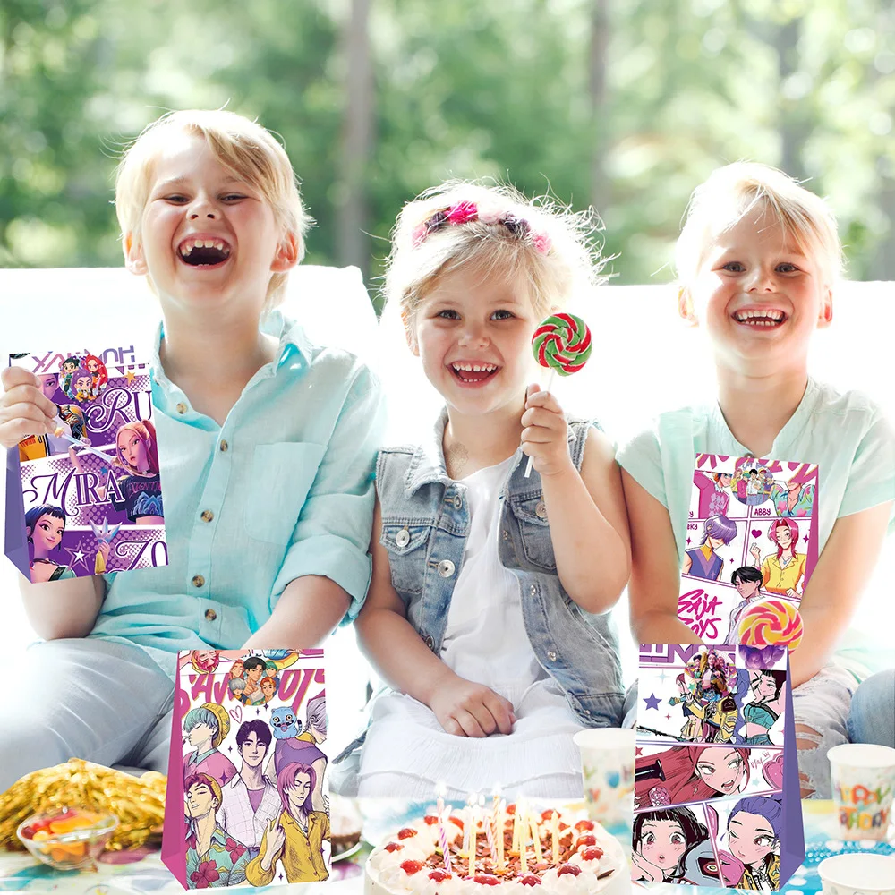 kpop pop musica trio cacciatore di streghe gruppo forniture per feste sacchetto regalo di caramelle sacchetto di carta adesivo autoadesivo 12 pezzi regalo di Natale
