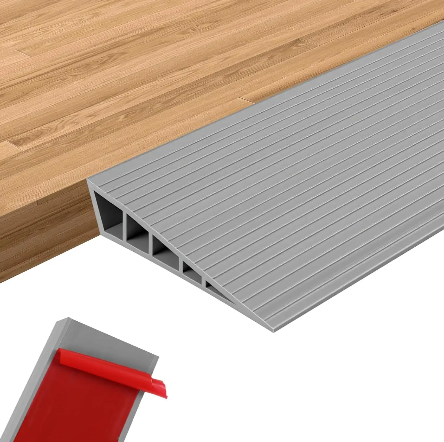 

Self-Adhesive Threshold Ramps, 40'' L for Wheelchairs and Doorways, 2-Pack Grey Transition Strips