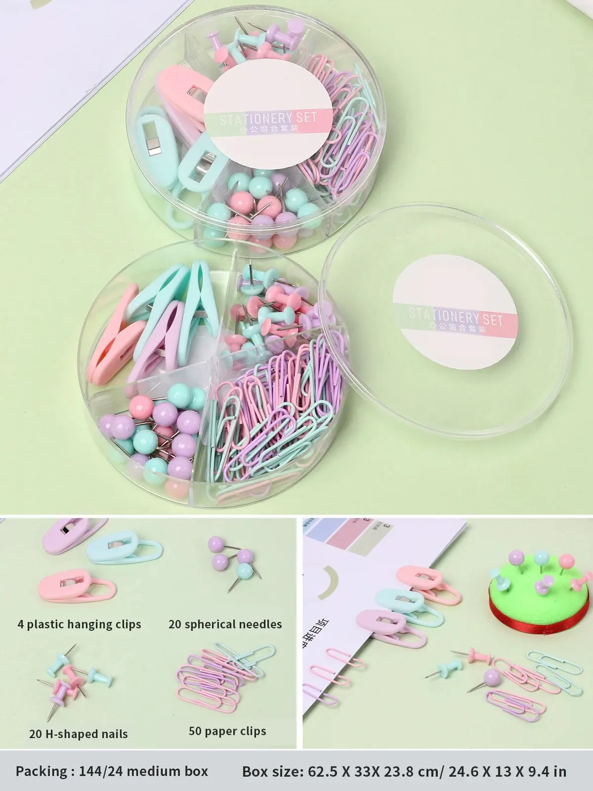 1 Set of Multifunctional Paper Clip Long Tail Clip I-shaped Nail Dovetail Clip Paper Clip H-shaped Nail Combination Set Office
