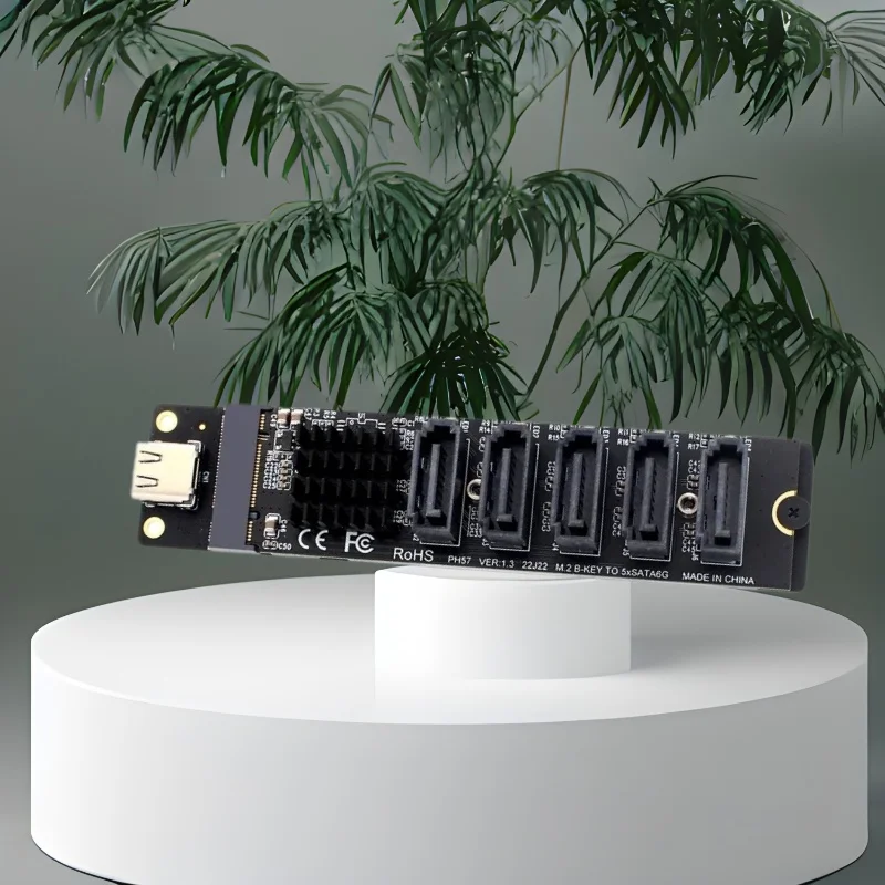 

USB C на 5-портовый адаптер расширения SATA3.0 Riser Board Type-C к SATA HDD SSD 6 Гбит/с со светодиодным индикатором для настольных ПК