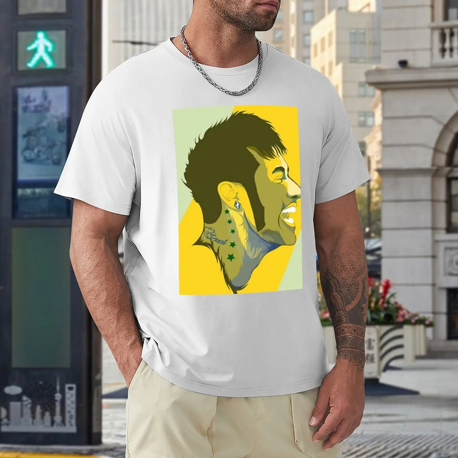 T-shirts Neymar And Jr Brazil Celebrate Soccer Striker 65 Premium Move Fitness USA Size Top Quality