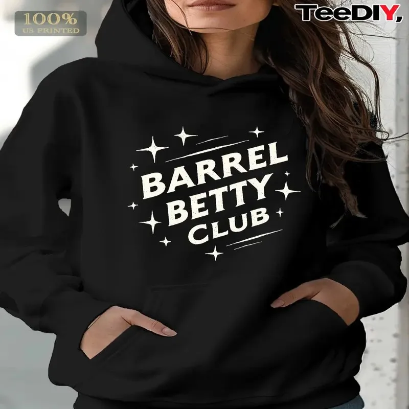 Fall Winter Female Women Sweatwear Plus Size Barrel Betty Club White Text Stars Line Art Print Y2k Clothes Fashionable Trendy