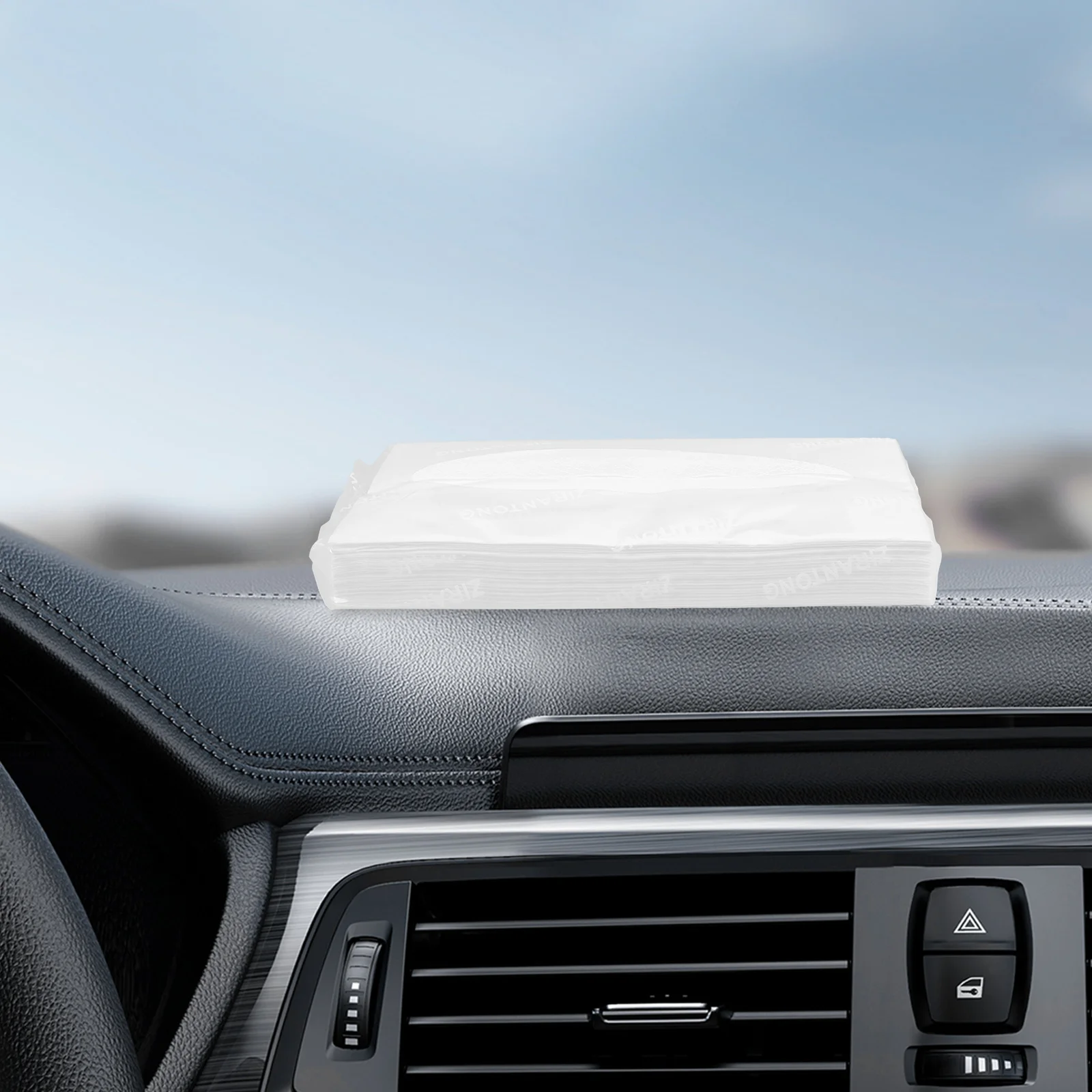 4 عبوات مناديل السيارة ثلاثية الطبقات مناديل الوجه الناعمة غير المعطرة حاجب السيارة مناديل ورقية للسفر عبوة محمولة متينة #2