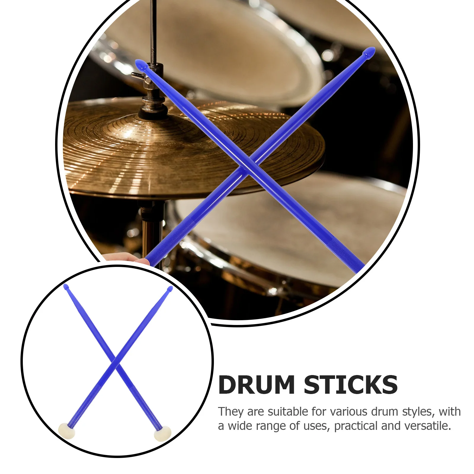 

Double-headed Drumsticks Hickory Fiber Accessories End Professional Tip Universal