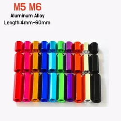 M5 M6 Aluminium Alloy Hex Standoff Spacer Hexagon Stud Screw Nut Female Threaded Sleeving Hex Column Pillars