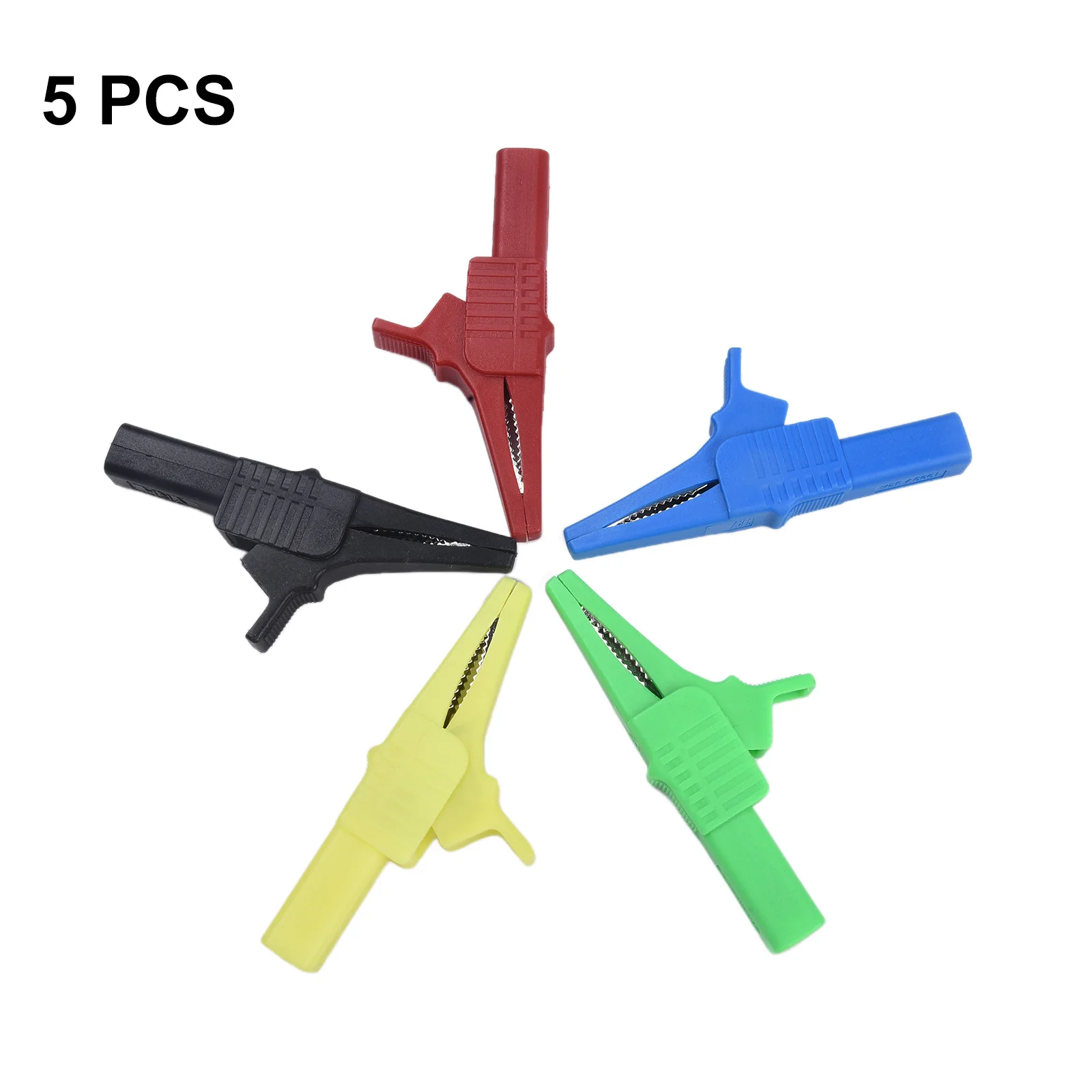 Set of Five High Efficiency Crocodile Clips with Excellent Conductivity up to 1000V/32A Ratings for Accurate Testing