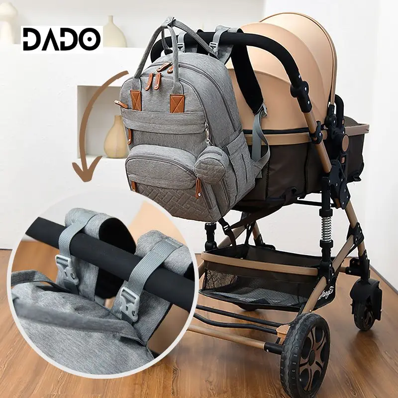 Wickeltasche Rucksack Baby Essentials Travel Tote Multifunktions  wasserdicht mit Wickelstation Pad Kinderwagen Riemen gro fr Mommy -  AliExpress 1501