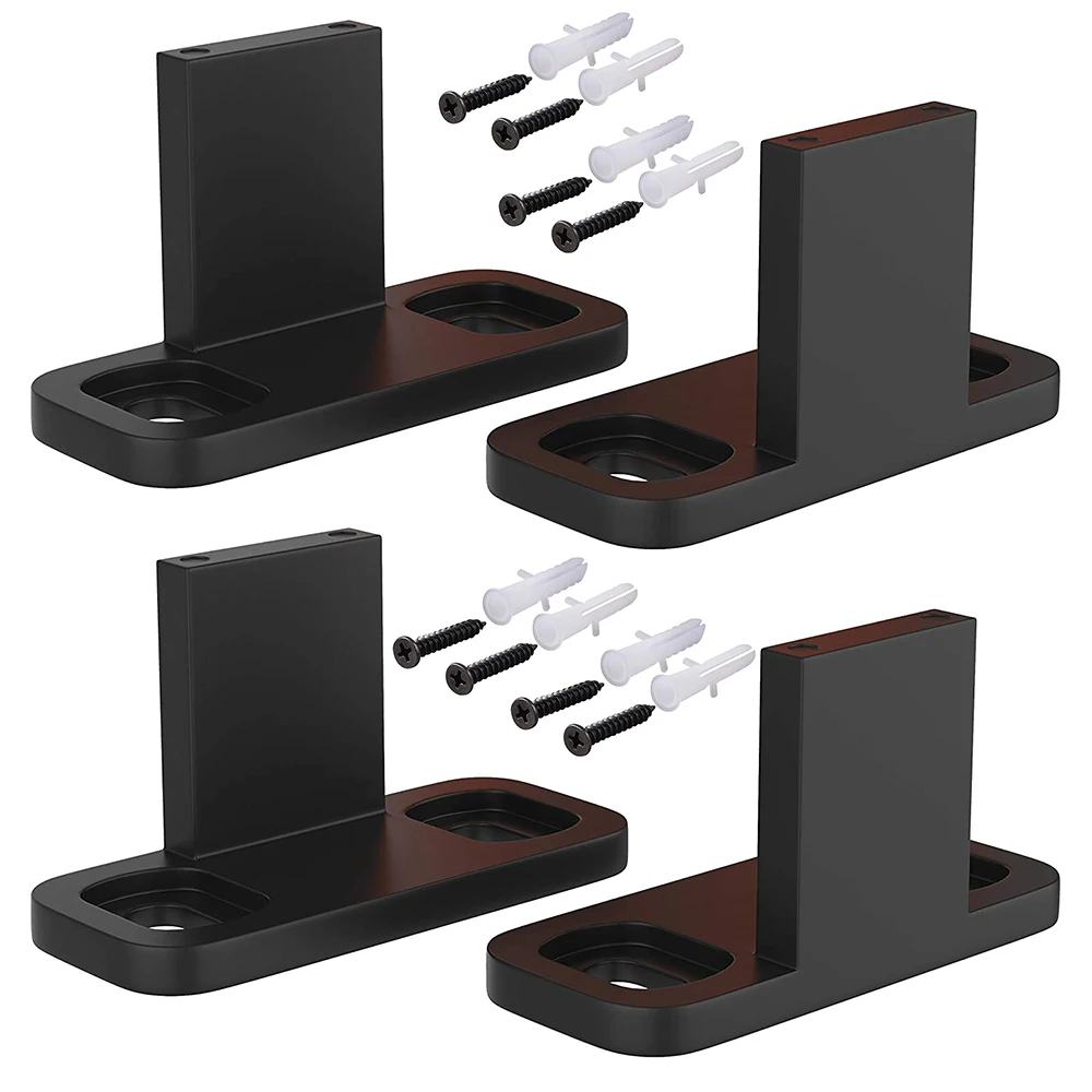 4 Pcs Barn Door Guide Adjustable Parts Sliding Floor Carbon Steel Anti Swinging Barn Door Guides Black Stabilize Barn Door