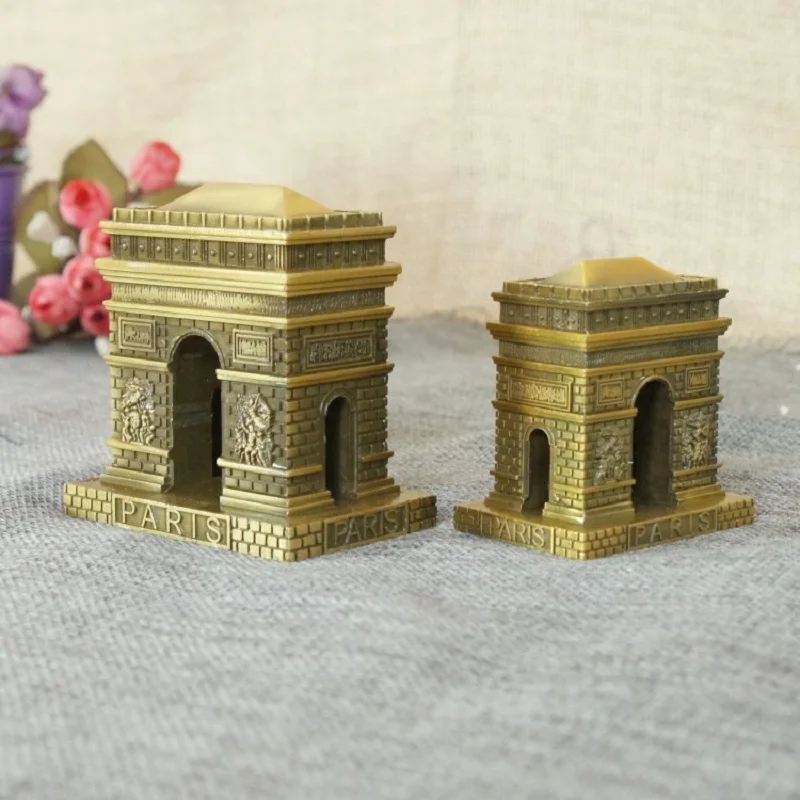 

Simulated Metal Arc De Triomphe Model Paris France Landmark Ancient Building Tourist Souvenir Home Decor Furnishing Article Gift