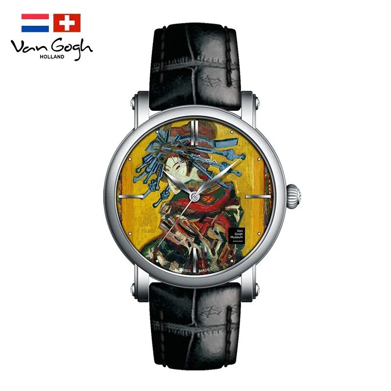 

VAN GOGH Luxury 44mm Quartz Watches Sapphire Retro Chronograph Stainless Steel Waterproof Watch Men Oil Painting Style