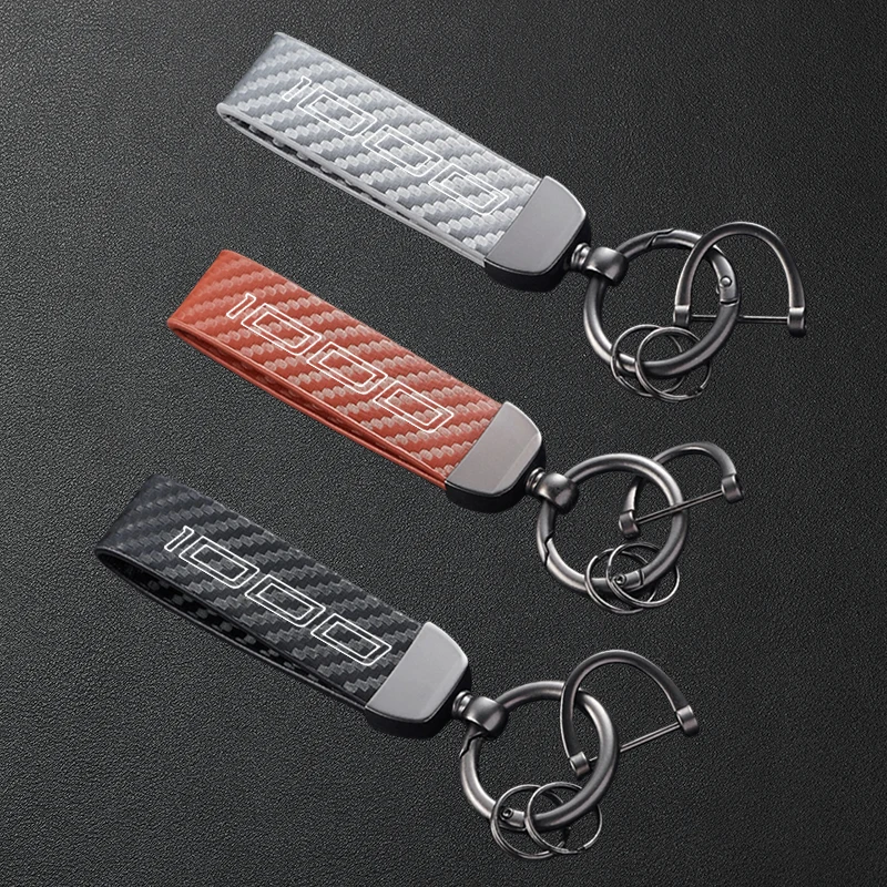 For Kawasaki Z1000 Z1000R Z1000SX Ninja 1000 1000SX High-Grade Carbon Fiber Patterned Motorcycle Keychain Metal Keyring
