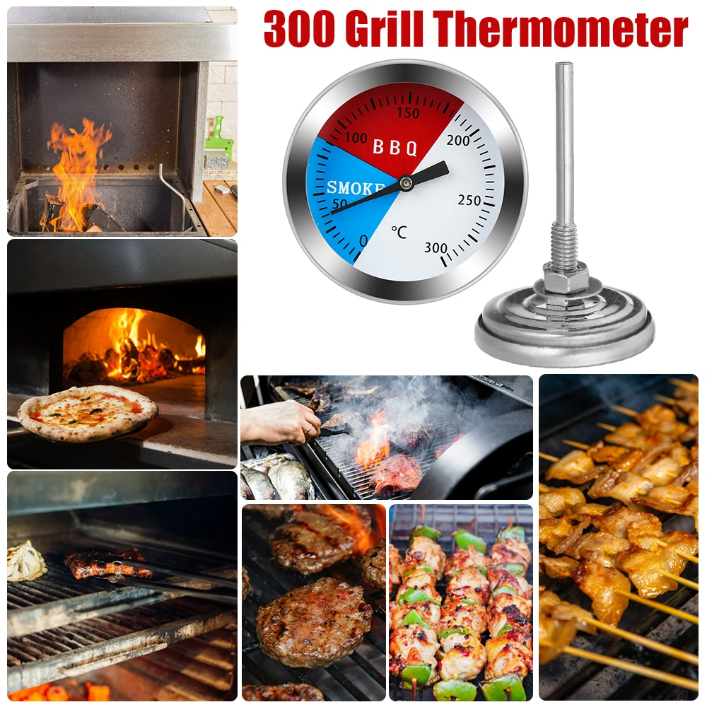 Temperature Measure 300℃ Stainless Steel Oven BBQ Grill Thermometer Gauge Kitchen BBQ Temperature Measure Tool