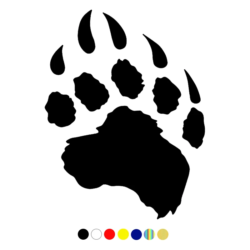 

Decorative vinyl car sticker with bear paw pattern, used for bumper, five color PVC decal for window, optional size, 18cm,