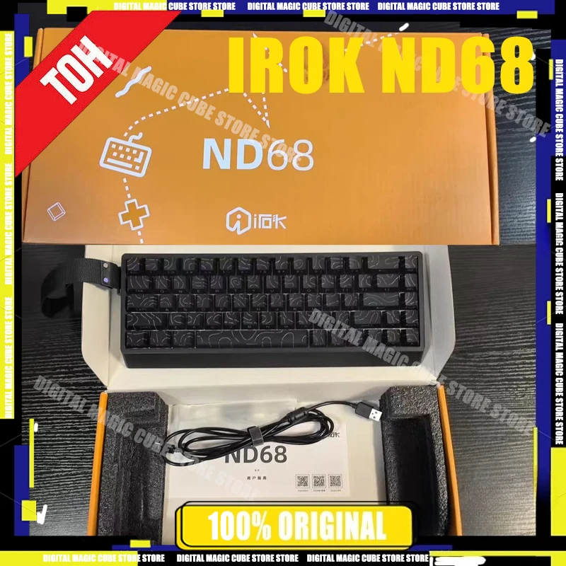 

Hot IROK ND68 Magnetic Switch Gaming Mechanical Keyboard Keyboard Wired RT0.001mm 8000Hz Custom E-sports PC Accessories Gifts