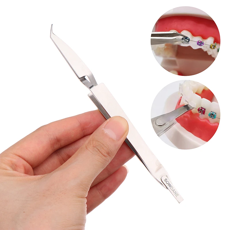 1pcs Dental Orthodontic Posterior Buccal Tube Bonding Tweezer Brace Holder Ortho Bracket Placer Stainless Steel Dental Tool