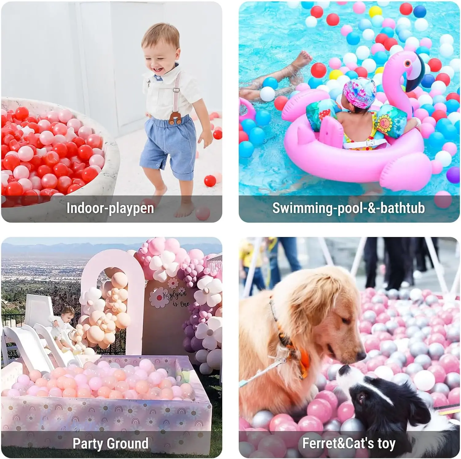 Star Ball Pit Balls pour tout-petits - Paquet en vrac de 200 pièces, balles de jouets en plastique anti-écrasement pour fosses à balles pour tout-petits, tente de jeu de bac à balles, B