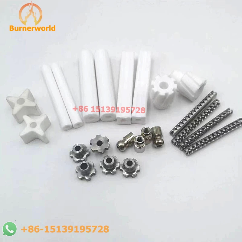 Accessory Of Furnace Ignition Electrode Star Head Spark Plug Plum Head Gas Burner Accessories Ceramic  Cap Square Ceramic Tube