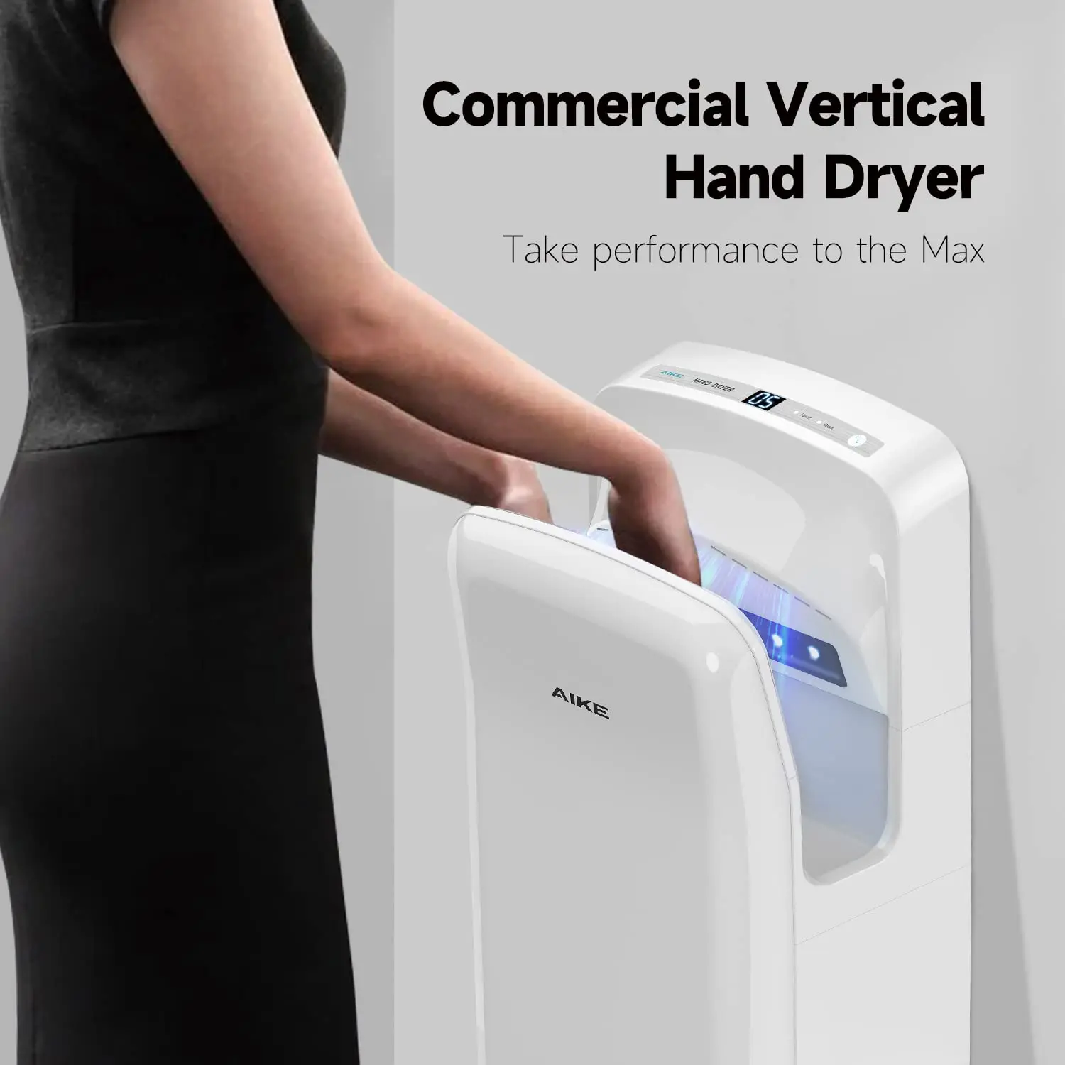 AIKE Bathroom Hand Dryer with HEPA Filter High Speed Premium Vertical Automatic Hand Dryer for Commercial and Domestic Locations