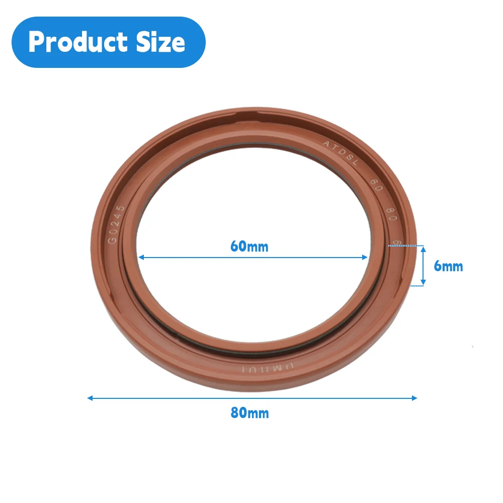 Hydraulic Pump Part G0245 Oil Seal 60x80x6mm PTFE+NBR Rubber - DMHUI Radial Shaft ATDSL Type Seal Rings 60*80*6 for Motors