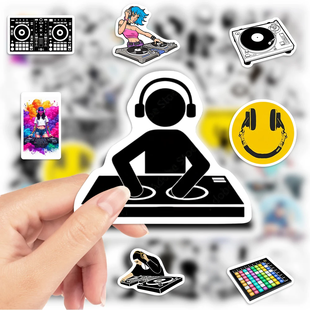 EDM DJ Stickers Electronic Music Themed DIY Waterproof Decorative Vinyl Decals for Laptop Phone Bottles Scrapbook Toys Gifts