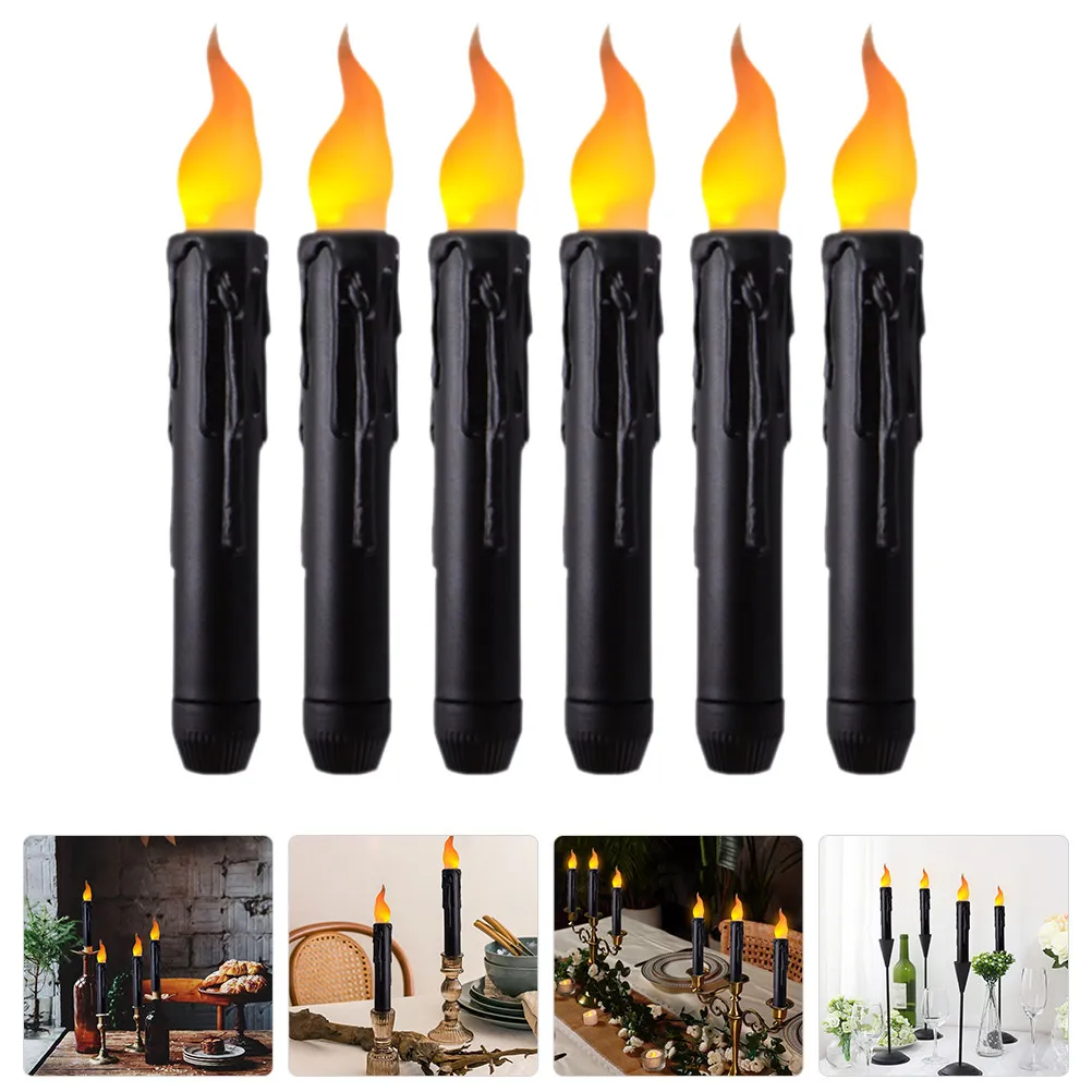 6Pcs LED Flameless Taper Candles, Battery Operated Soft Glow Electronic Candles for Birthday Festival Table Decor