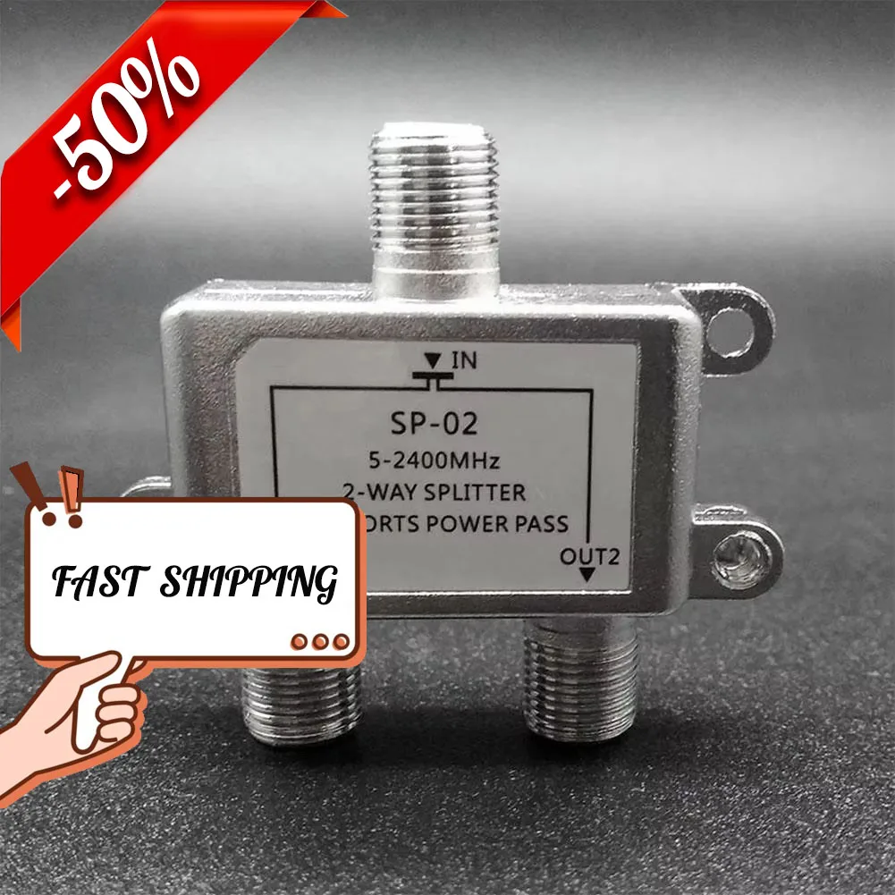 2 Way Coaxial Cable Splitter 5-2400MHz Digital RG6 for Most TV Splitter Enhanced Signal Distribution Home television accessory