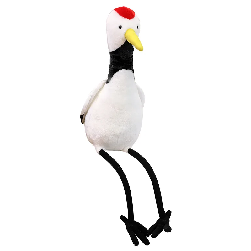 78/100cm Real Life Long-Legged Red-Crowned Crane Plush Stuffed Toy Kawaii Room Decor Protection Animal Doll Gift