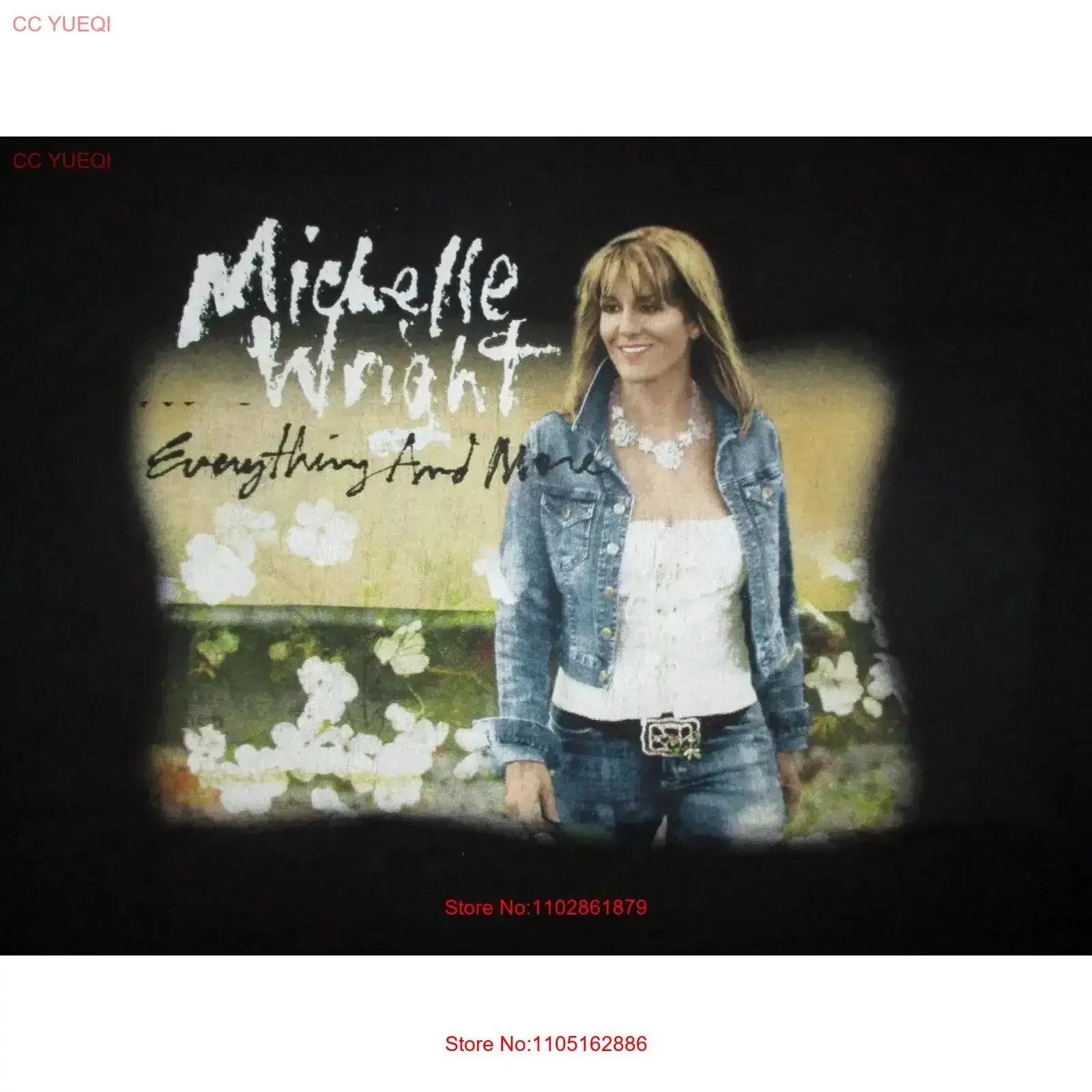 CAMISETA MICHELLE WRIGHT EVERYTHING MORE CONCERT Música Country Doble Cara LG vintage Lavado Cómodo Suave Estirado homme