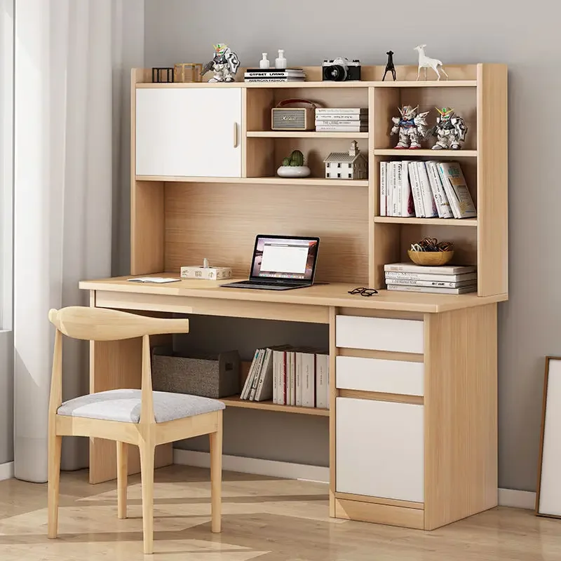 A set of household desktop chairs with desks, study cabinets, and integrated chairs for students