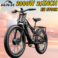 GUNAI 2000W Electric Bicycle Powerful Dual Motor 3.0*26Inch Off Road Fat Tire Electric Bike 48V17AH Battery Mountain Motorcycle