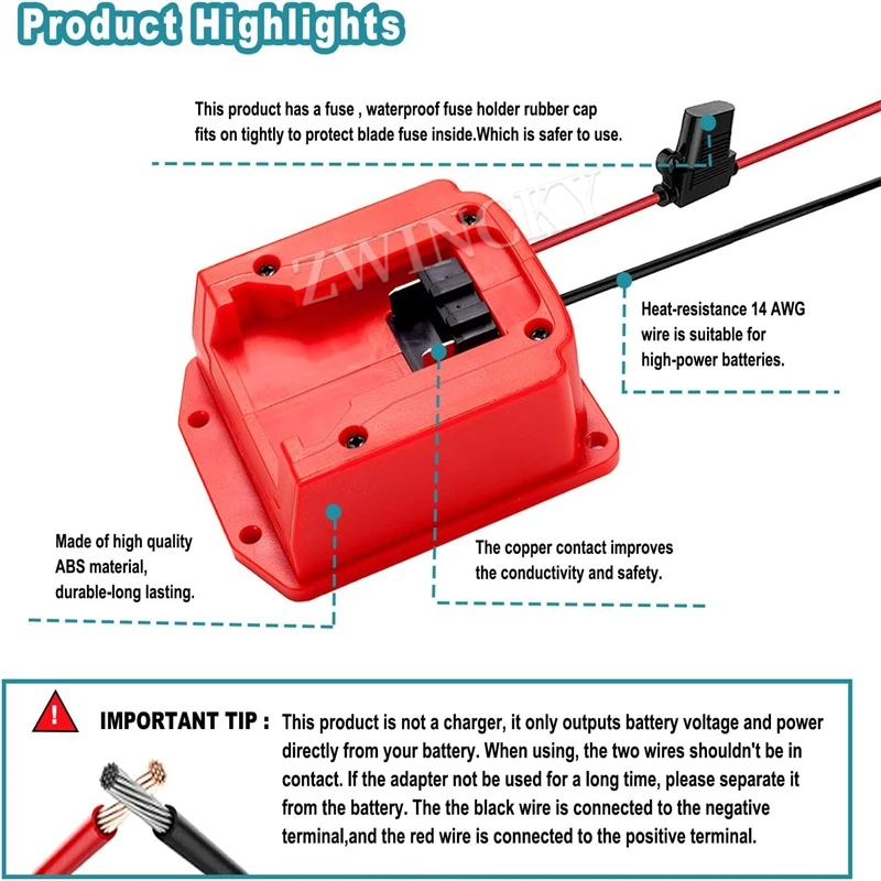 อะแดปเตอร์ล้อไฟฟ้าสำหรับ milwaukee 18V ขั้วต่อแบตเตอรี่ DIY อะแดปเตอร์ที่วางแท่นวางสำหรับเครื่องมือไฟฟ้าของเล่น RC หุ่นยนต์